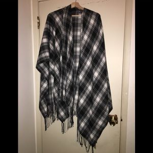 Plaid BOHO Poncho/Blanket Scarf.